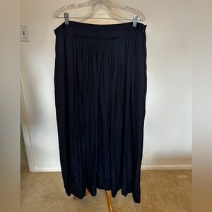 Banana Republic Navy Pleated Maxi Skirt